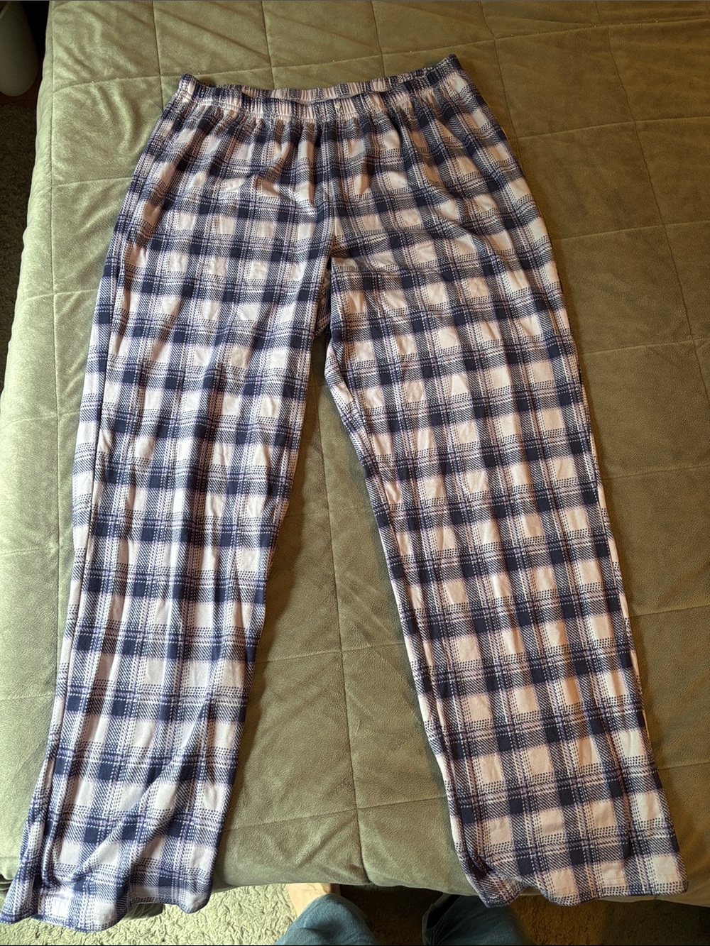 Croft & Barrow Plaid Elastic-Waist Pajama Bottoms — dark purple and lilac